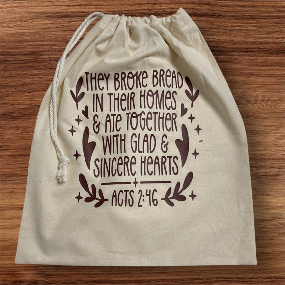 Farmhouse Rustic Cotton Linen Organic Sourdough Bread Bag, Food Storage Bag - Picture 4 of 4